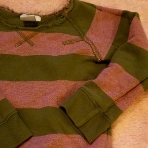 Girls Distressed Striped Sweater